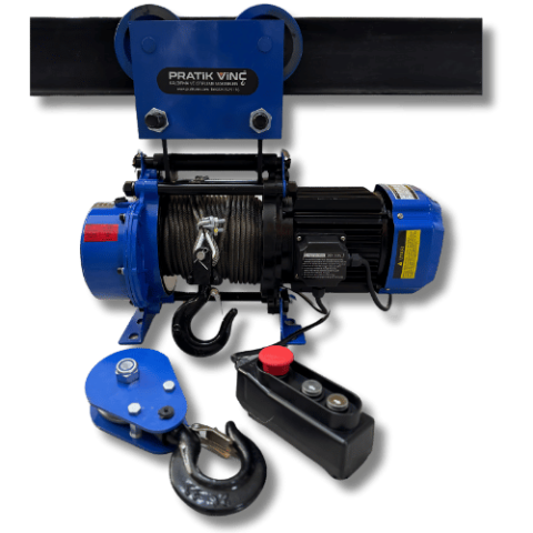 1.5 Ton Manuel Şaryolu Halatlı Vinç 220V 15-30 Mt