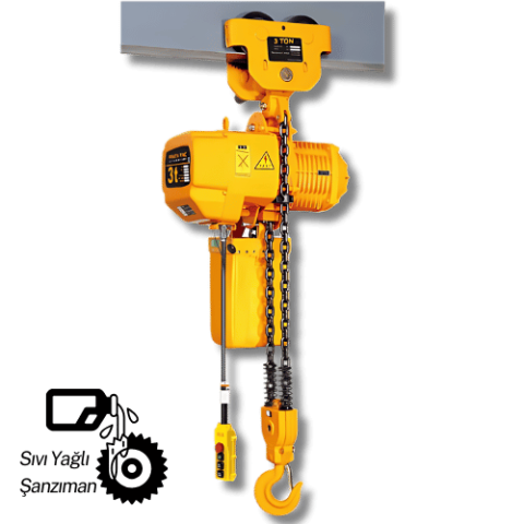3 Ton Manuel Şaryolu Elektrikli Zincirli Vinç