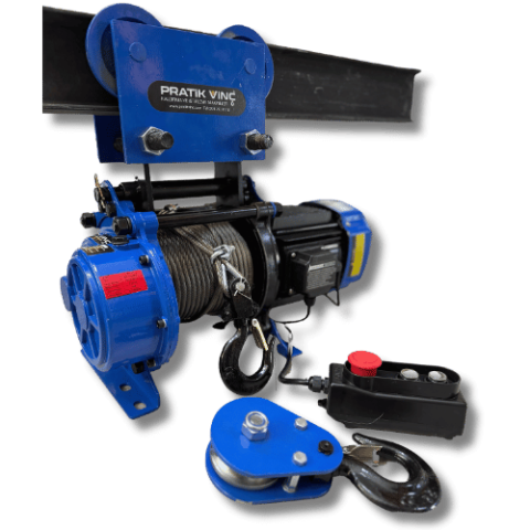 1.5 Ton Manuel Şaryolu Halatlı Vinç 220V 15-30 Mt